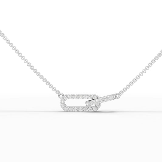 0.34CT Round Lab Diamond Interlocking Loop Chain Pendant - Buvea Jewels