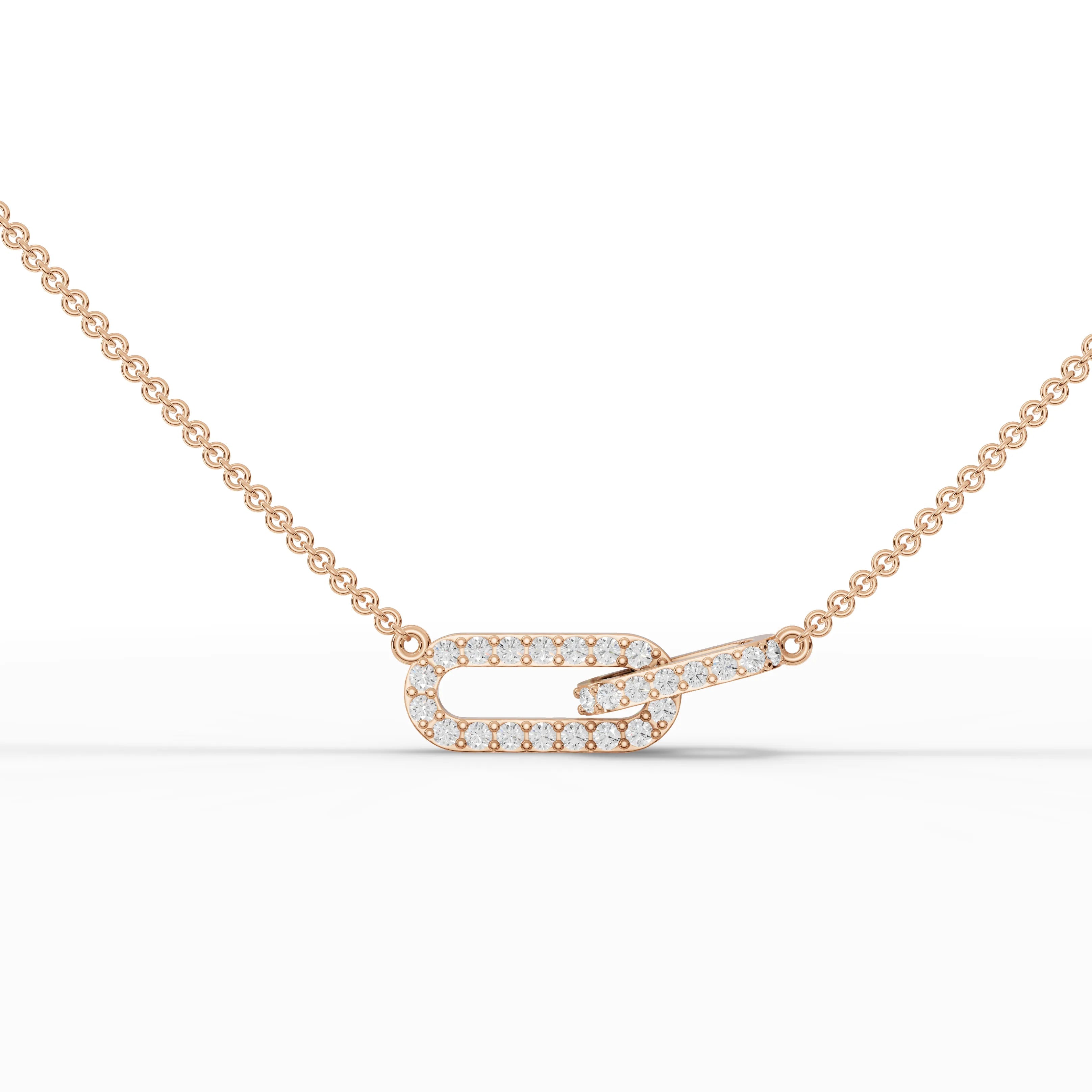 0.34CT Round Lab Diamond Interlocking Loop Chain Pendant - Buvea Jewels