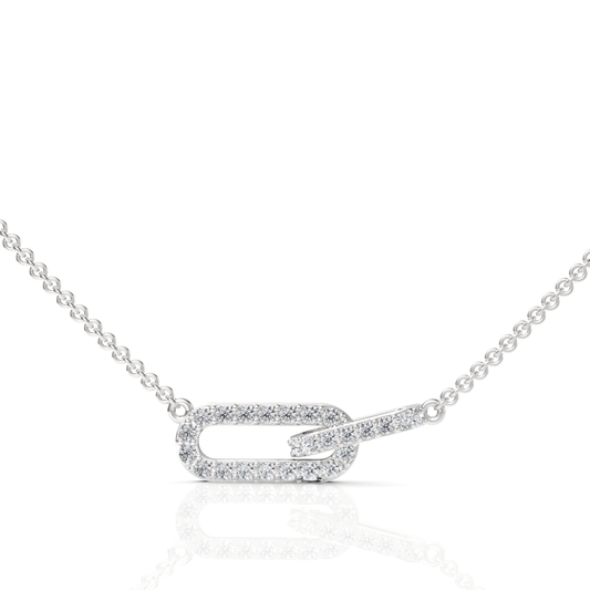 0.34CT Round Lab Diamond Interlocking Loop Chain Pendant - Buvea Jewels