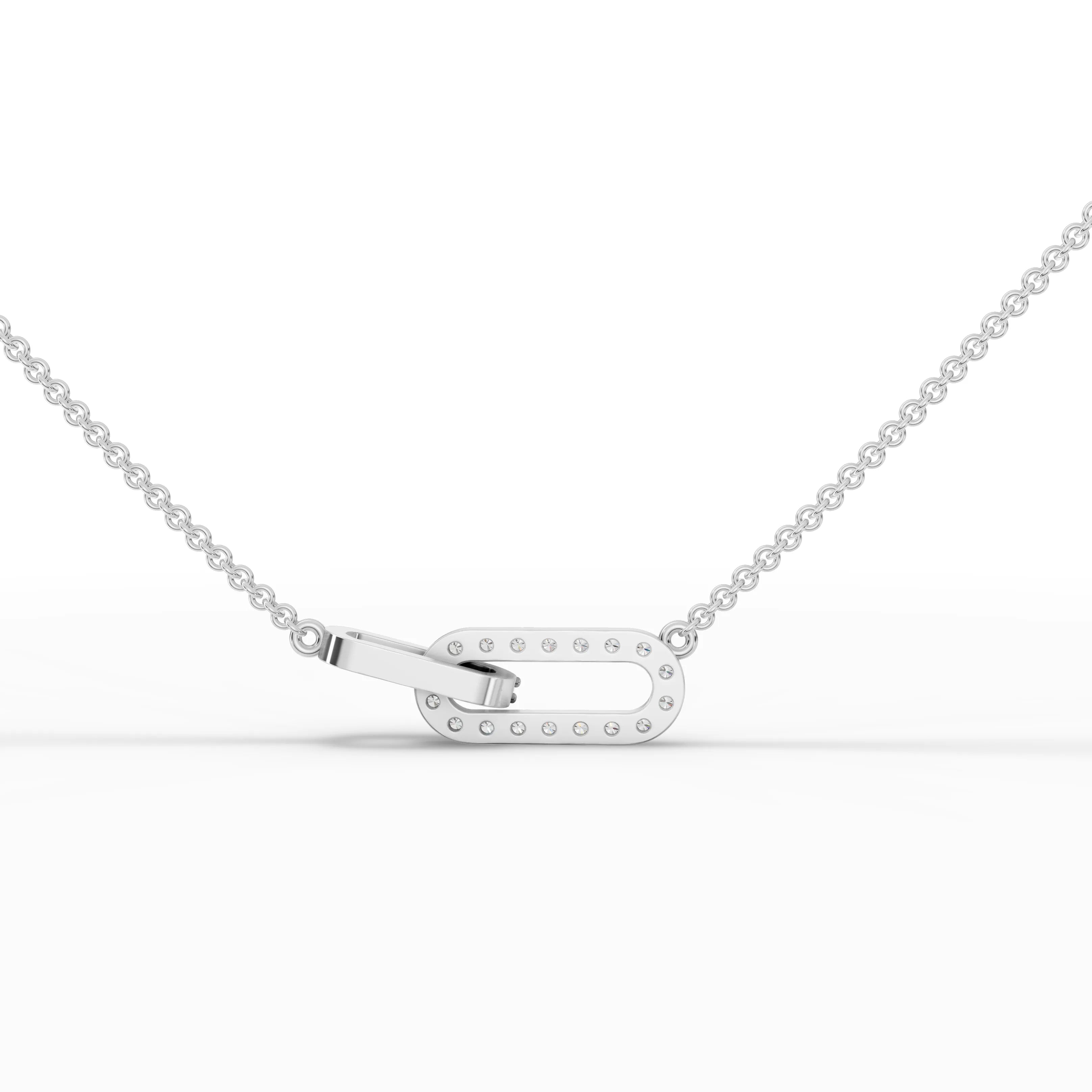 0.34CT Round Lab Diamond Interlocking Loop Chain Pendant - Buvea Jewels