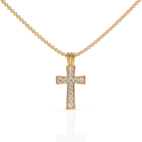 0.35CT Round Lab Diamond Cross Pendant - Buvea Jewels