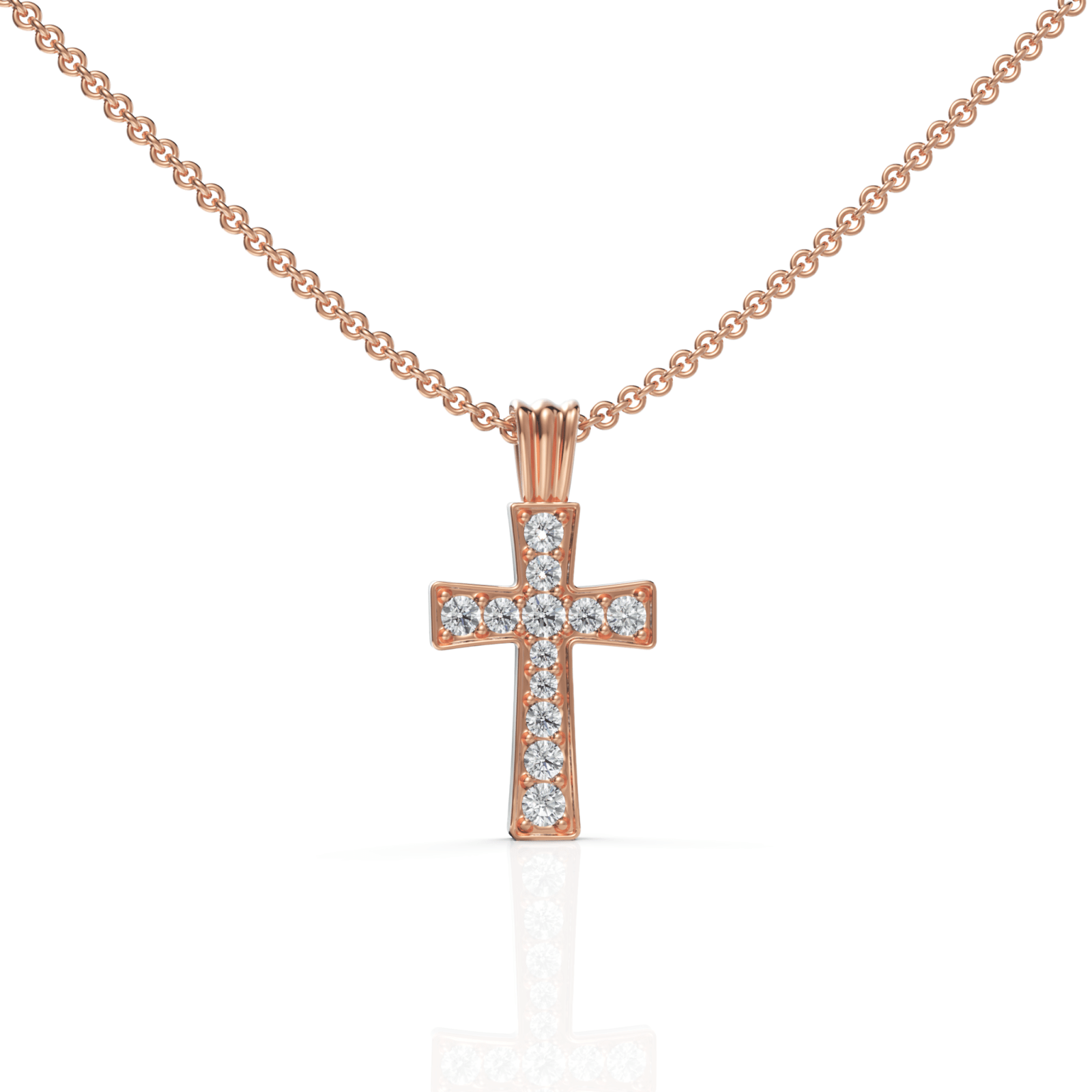 0.35CT Round Lab Diamond Cross Pendant - Buvea Jewels