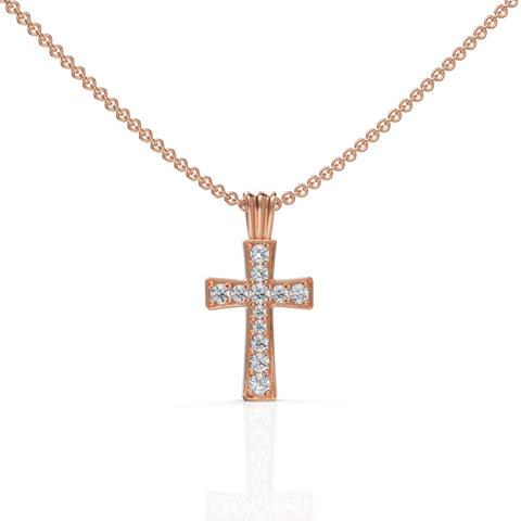 0.35CT Round Lab Diamond Cross Pendant - Buvea Jewels