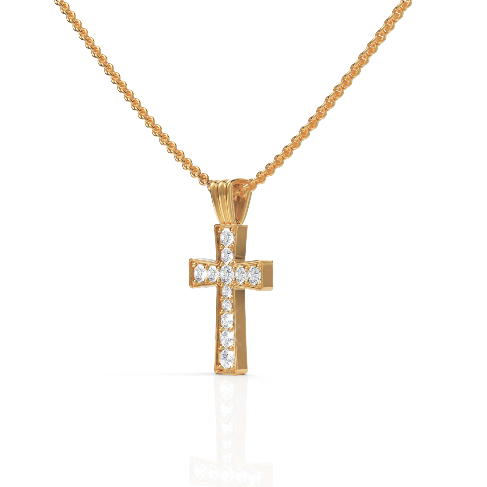 0.35CT Round Lab Diamond Cross Pendant - Buvea Jewels