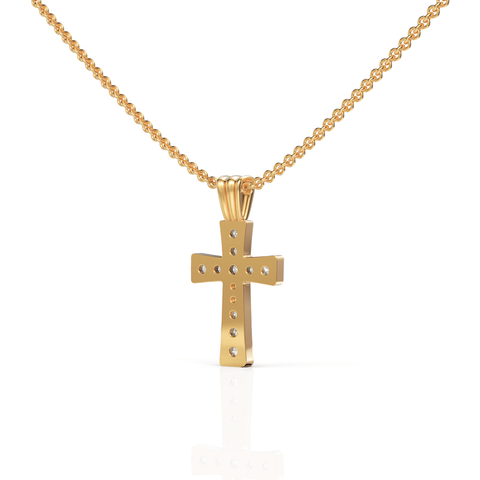 0.35CT Round Lab Diamond Cross Pendant - Buvea Jewels