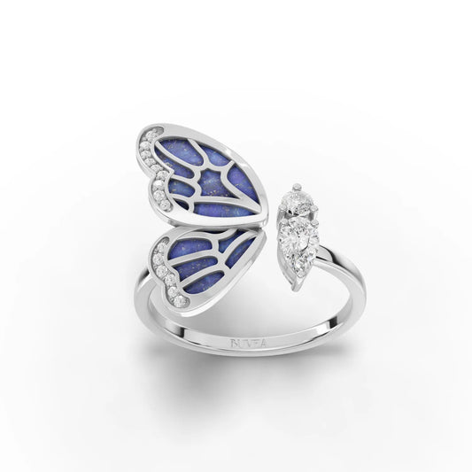 0.36CT Pear Lab Diamond Premium Butterfly Fashion Ring - Buvea Jewels