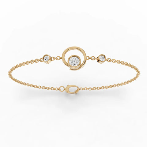 0.37CT Round Lab Diamond Celestial Circle Bracelet - Buvea Jewels