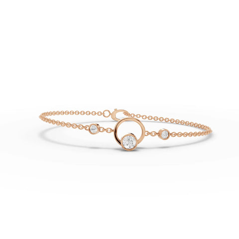 0.37CT Round Lab Diamond Celestial Circle Bracelet - Buvea Jewels