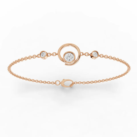 0.37CT Round Lab Diamond Celestial Circle Bracelet - Buvea Jewels