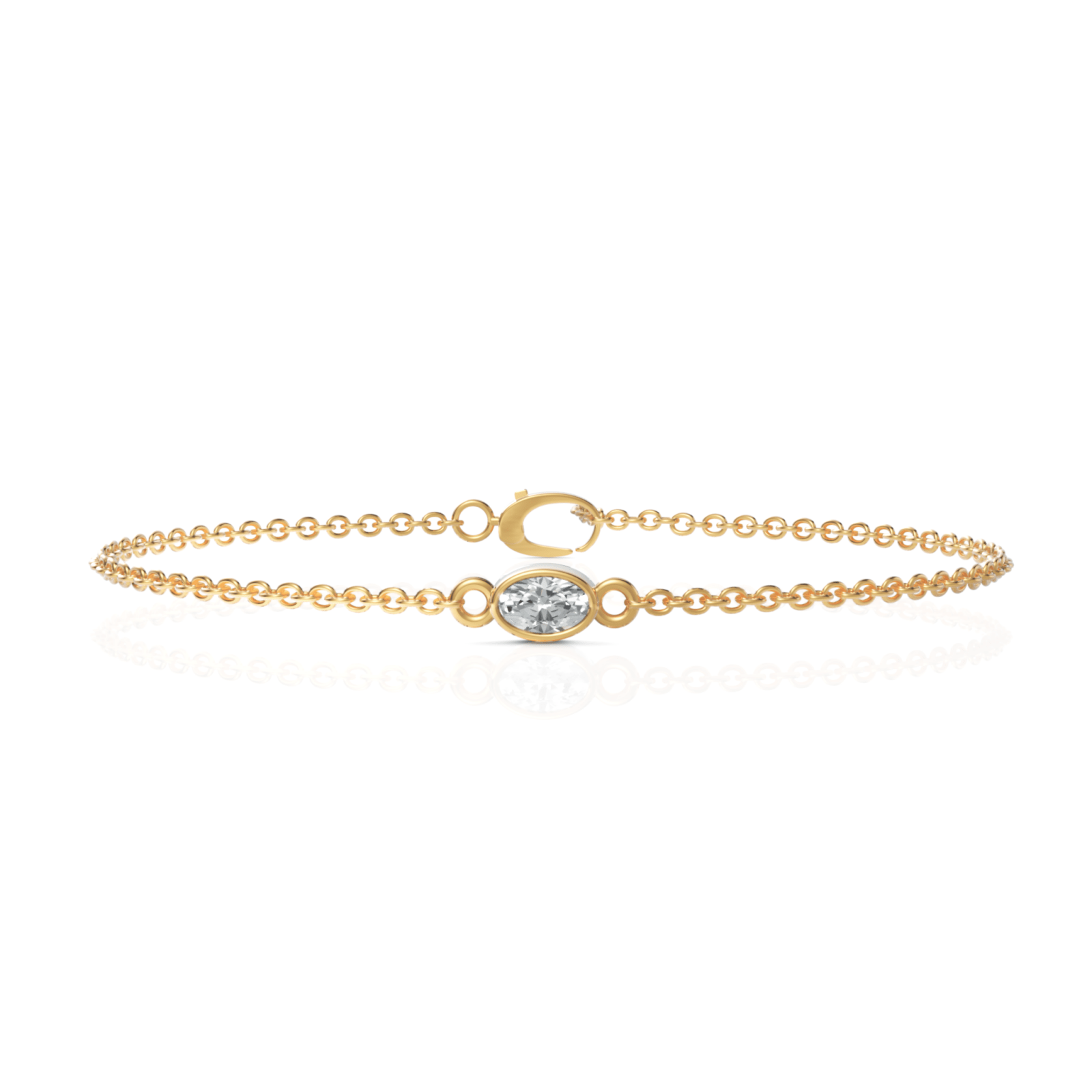 0.3CT Oval Lab Diamond Solitaire Bracelet - Buvea Jewels