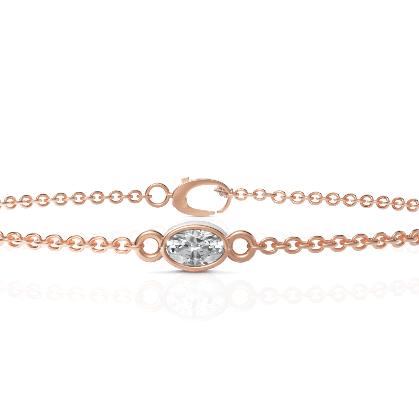 0.3CT Oval Lab Diamond Solitaire Bracelet - Buvea Jewels