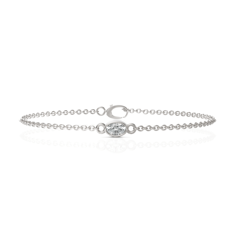 0.3CT Oval Lab Diamond Solitaire Bracelet - Buvea Jewels