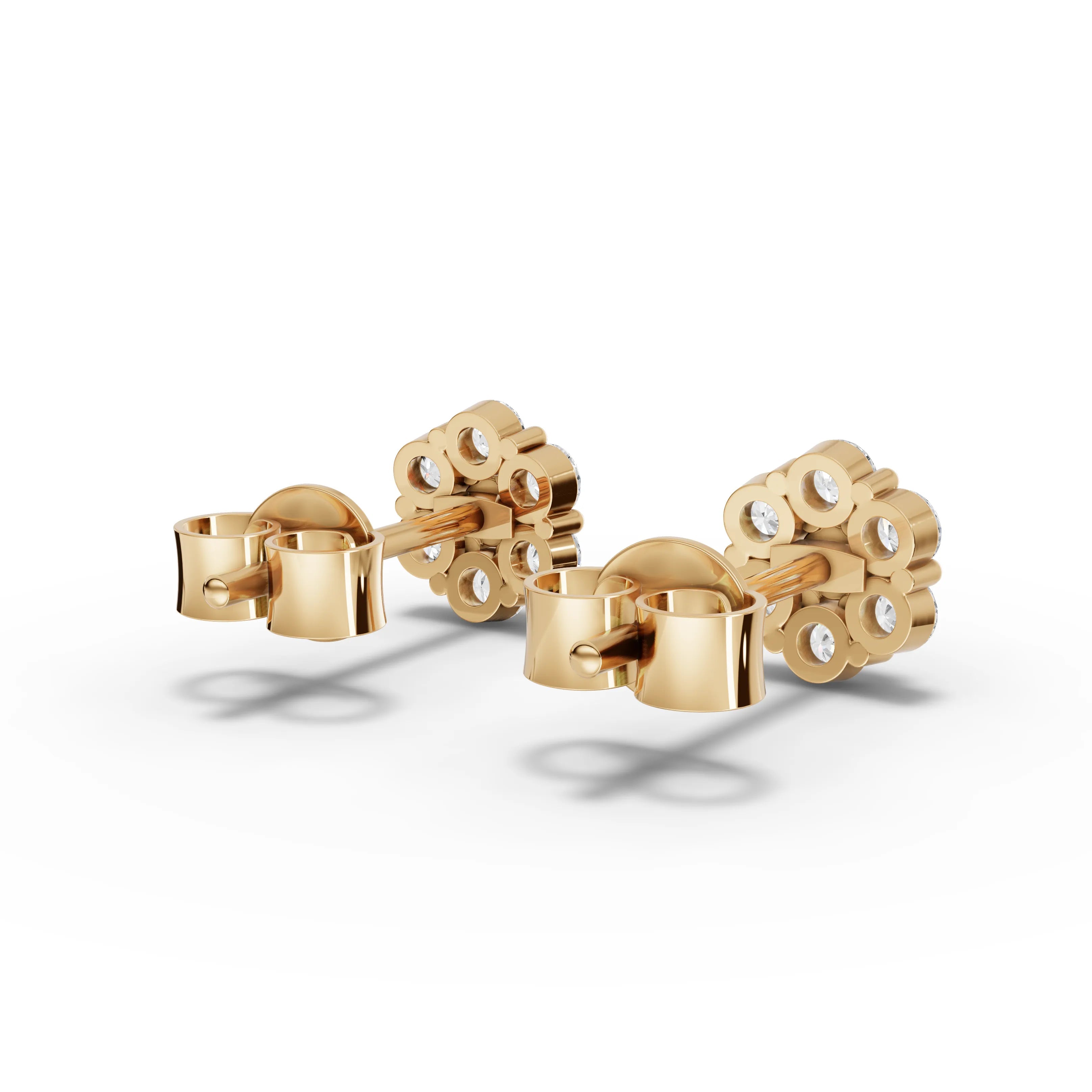 0.42CT Round Lab Diamond Cluster Earrings - Buvea Jewels