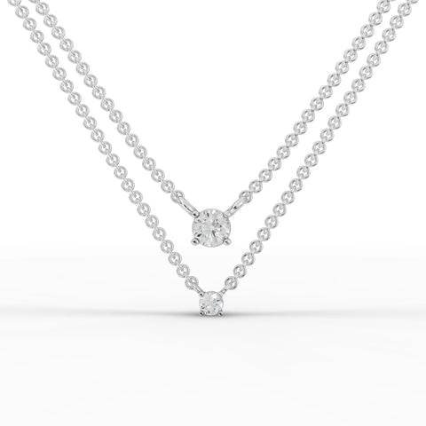 0.42CT Round Lab Diamond V Shaped Chain Pendant - Buvea Jewels