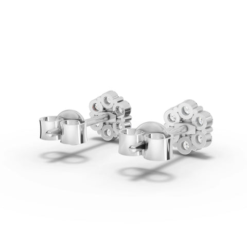 0.42CT Round Moissanite Cluster Earrings - Buvea Jewels