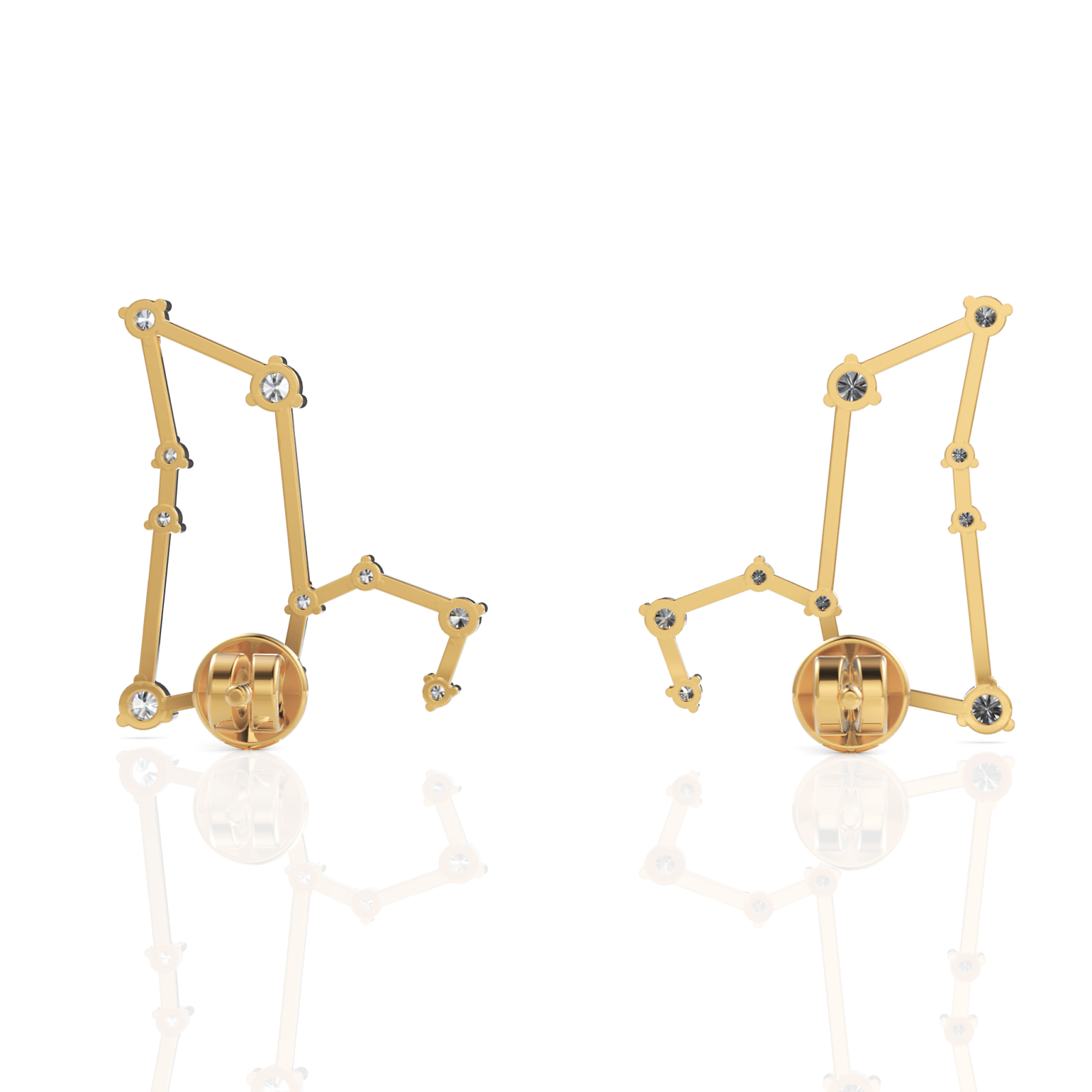 0.46CT Leo Zodiac Round Lab Diamond Earring - Buvea Jewels