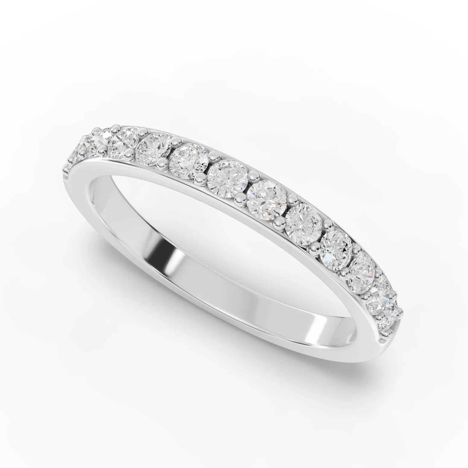 0.46CT Round Lab Diamond Half Eternity Wedding Ring - Buvea Jewels