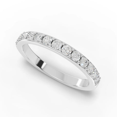 0.46CT Round Lab Diamond Half Eternity Wedding Ring - Buvea Jewels