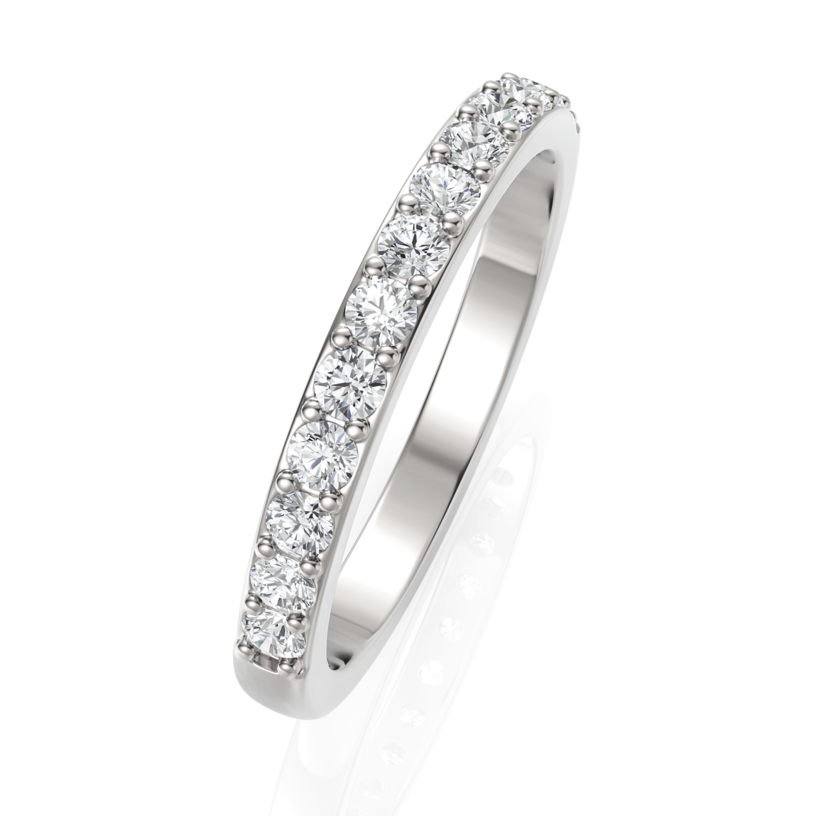 0.46CT Round Lab Diamond Half Eternity Wedding Ring - Buvea Jewels