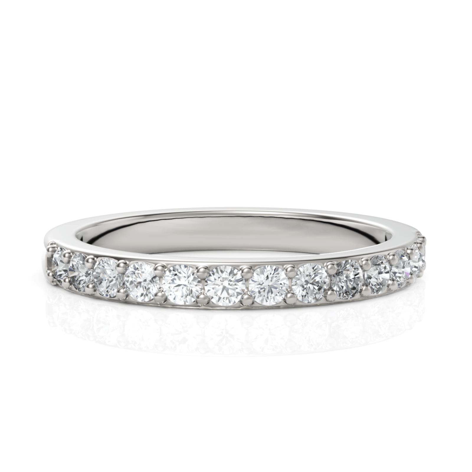 0.46CT Round Lab Diamond Half Eternity Wedding Ring - Buvea Jewels