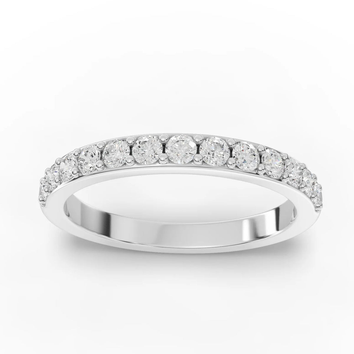 0.46CT Round Lab Diamond Half Eternity Wedding Ring - Buvea Jewels