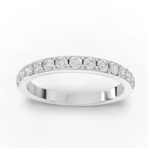 0.46CT Round Lab Diamond Half Eternity Wedding Ring - Buvea Jewels