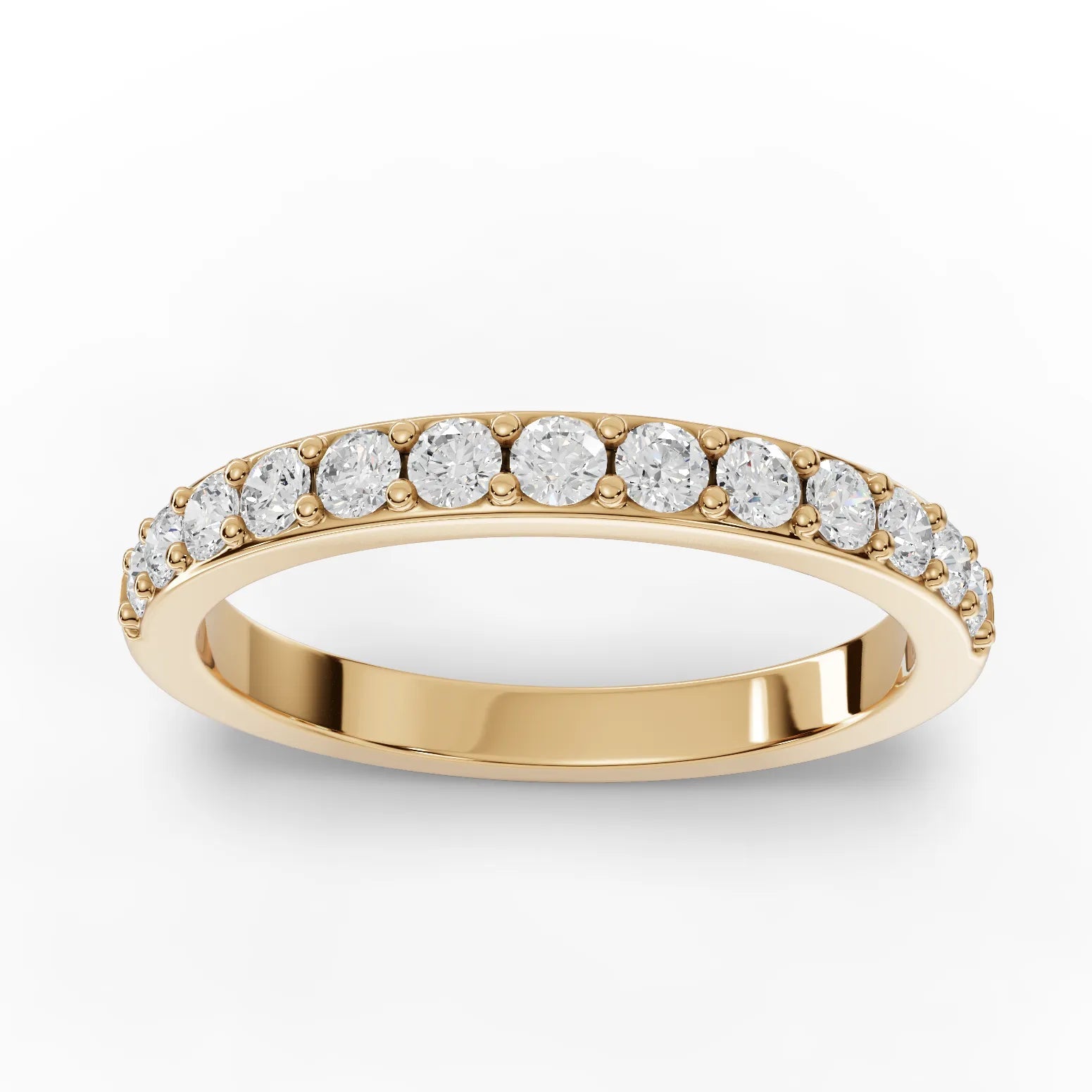 0.46CT Round Lab Diamond Half Eternity Wedding Ring - Buvea Jewels