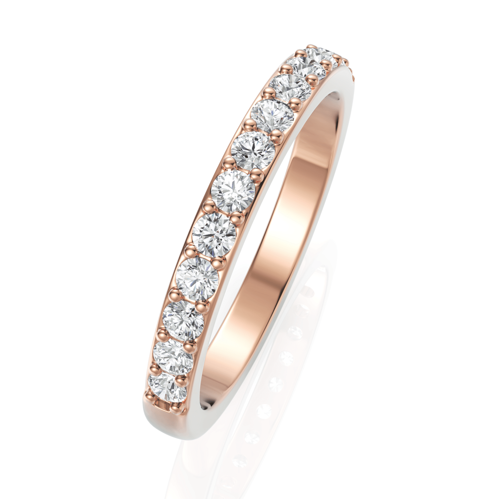 0.46CT Round Lab Diamond Half Eternity Wedding Ring - Buvea Jewels