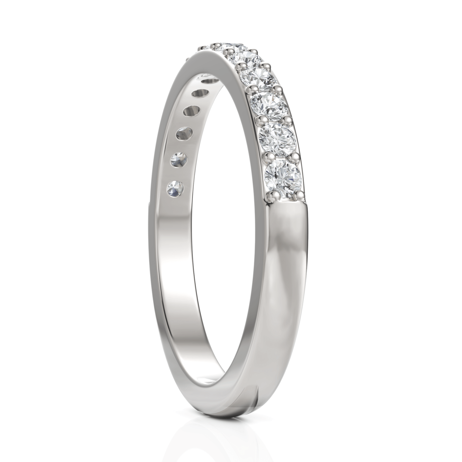 0.46CT Round Lab Diamond Half Eternity Wedding Ring - Buvea Jewels