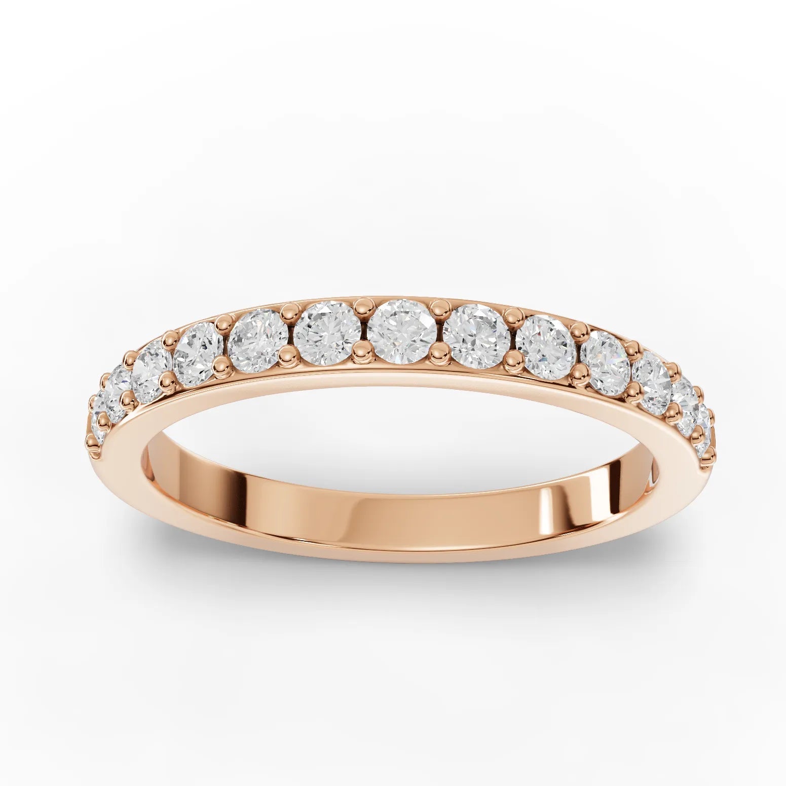 0.46CT Round Lab Diamond Half Eternity Wedding Ring - Buvea Jewels