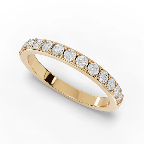 0.46CT Round Lab Diamond Half Eternity Wedding Ring - Buvea Jewels