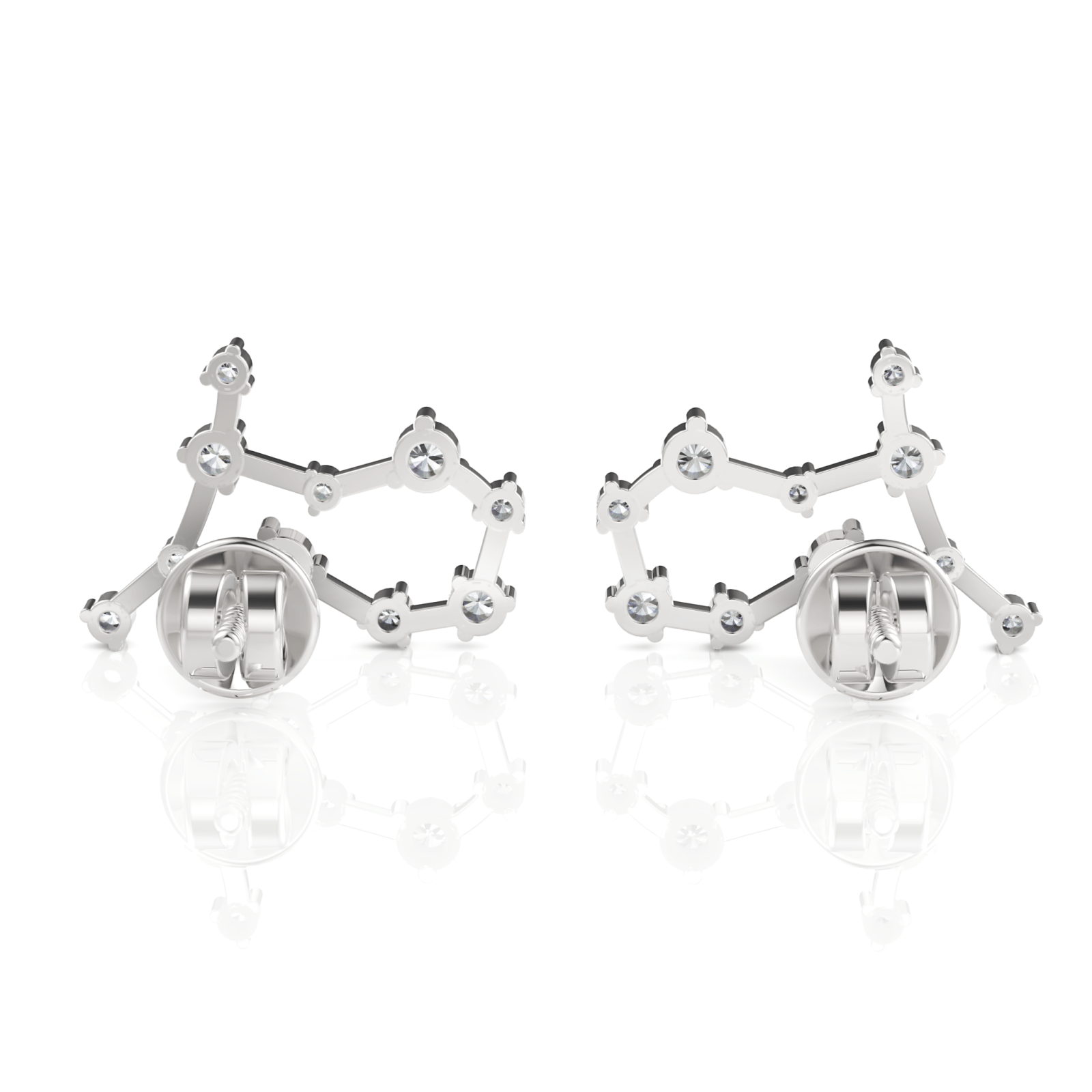 0.47CT Gemini Zodiac Round Lab Diamond Earring - Buvea Jewels