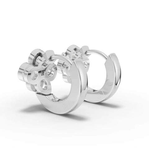 0.48CT Round Lab Diamond Cluster Huggie Earrings - Buvea Jewels