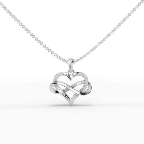 0.48CT Round Lab Diamond Heart Infinity Chain Pendant - Buvea Jewels