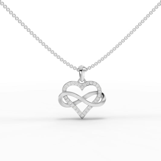 0.48CT Round Lab Diamond Heart Infinity Chain Pendant - Buvea Jewels