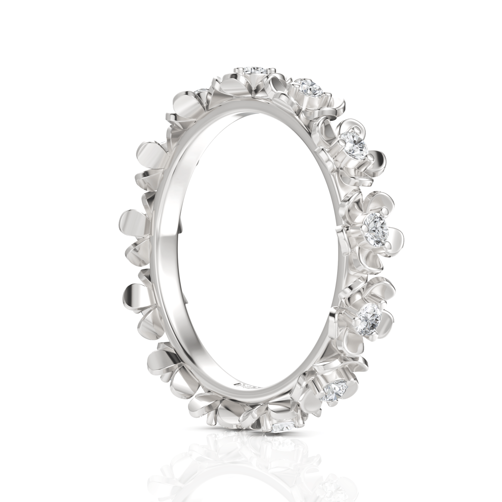 0.49CT Round Lab Diamond Premium Floral Ring - Buvea Jewels