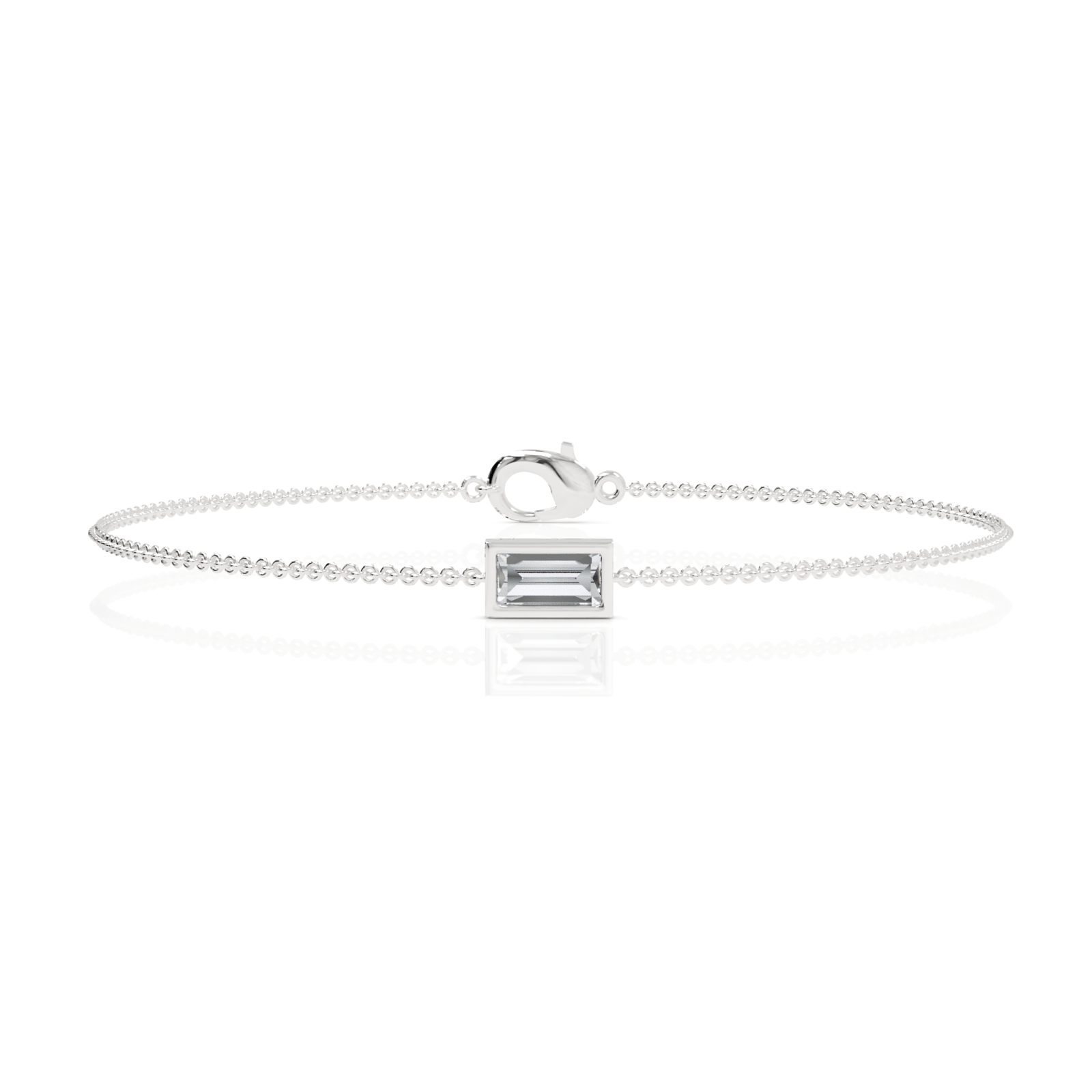 0.4CT Baguette Lab Diamond Solitaire Bracelet - Buvea Jewels