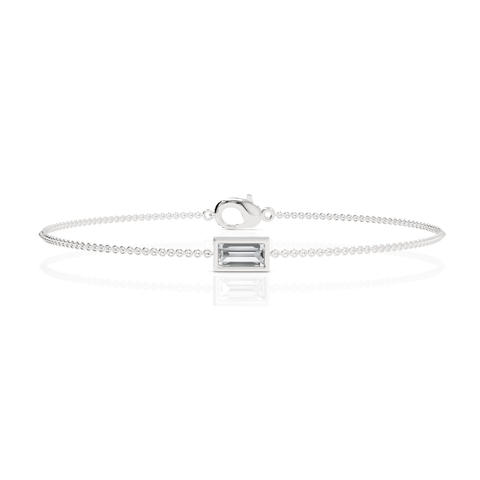 0.4CT Baguette Lab Diamond Solitaire Bracelet - Buvea Jewels