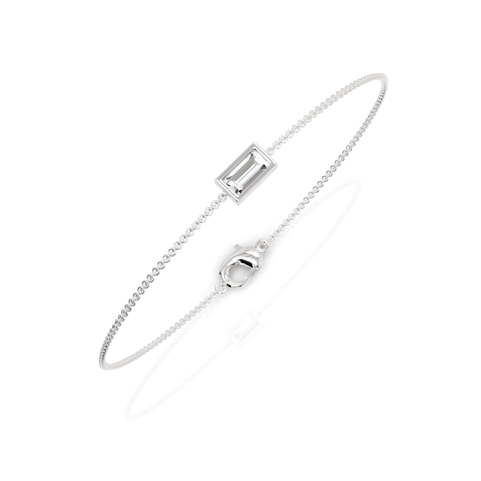 0.4CT Baguette Lab Diamond Solitaire Bracelet - Buvea Jewels