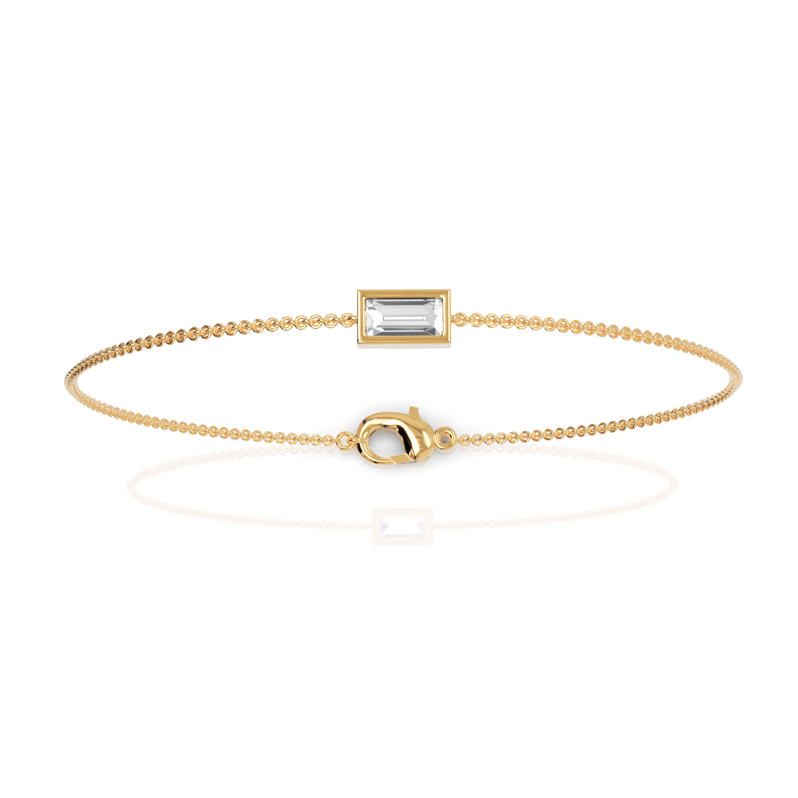 0.4CT Baguette Lab Diamond Solitaire Bracelet - Buvea Jewels