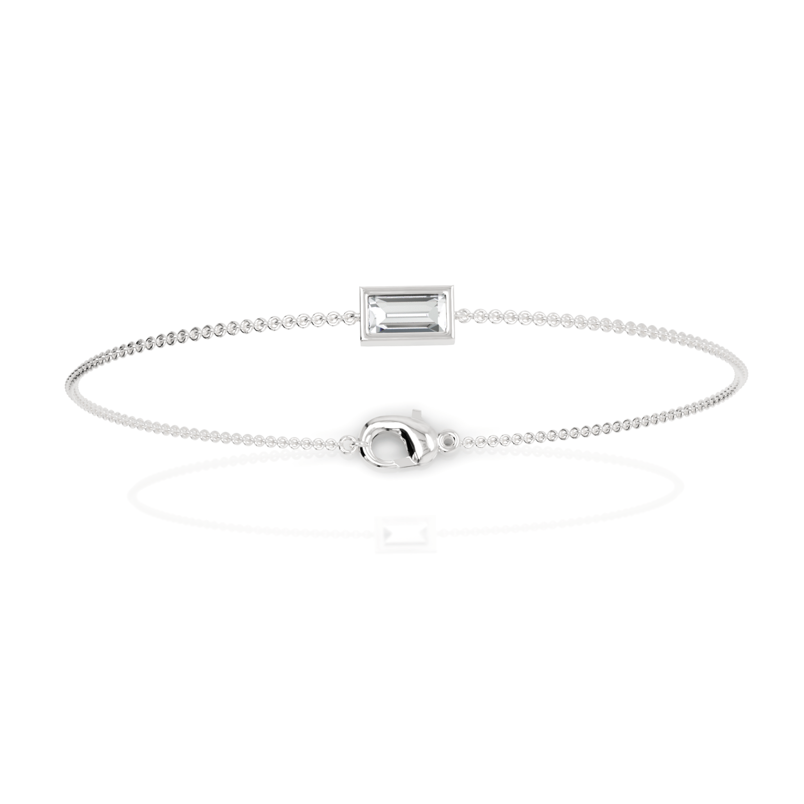 0.4CT Baguette Lab Diamond Solitaire Bracelet - Buvea Jewels