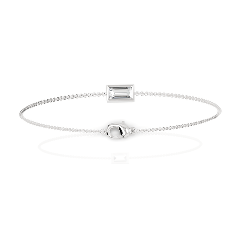 0.4CT Baguette Lab Diamond Solitaire Bracelet - Buvea Jewels