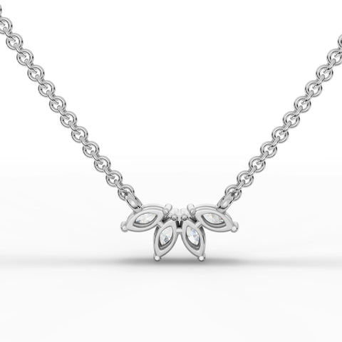 0.4CT Marquise Lab Diamond Cluster Chain Pendant - Buvea Jewels