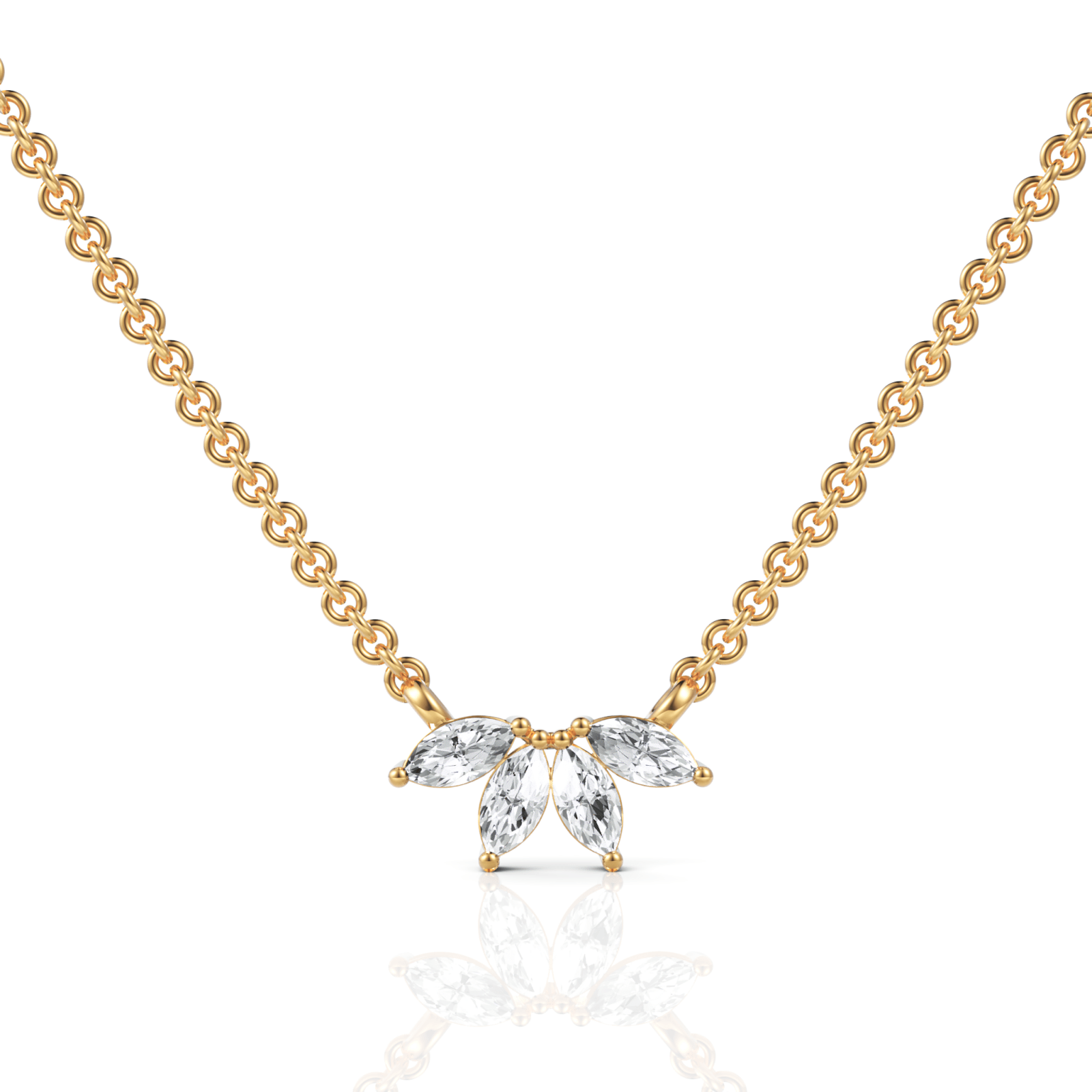 0.4CT Marquise Lab Diamond Cluster Chain Pendant - Buvea Jewels