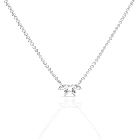 0.4CT Marquise Lab Diamond Cluster Chain Pendant - Buvea Jewels