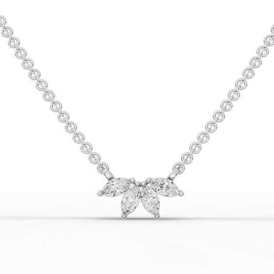 0.4CT Marquise Lab Diamond Cluster Chain Pendant - Buvea Jewels