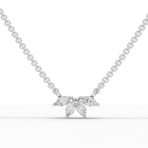0.4CT Marquise Lab Diamond Cluster Chain Pendant - Buvea Jewels