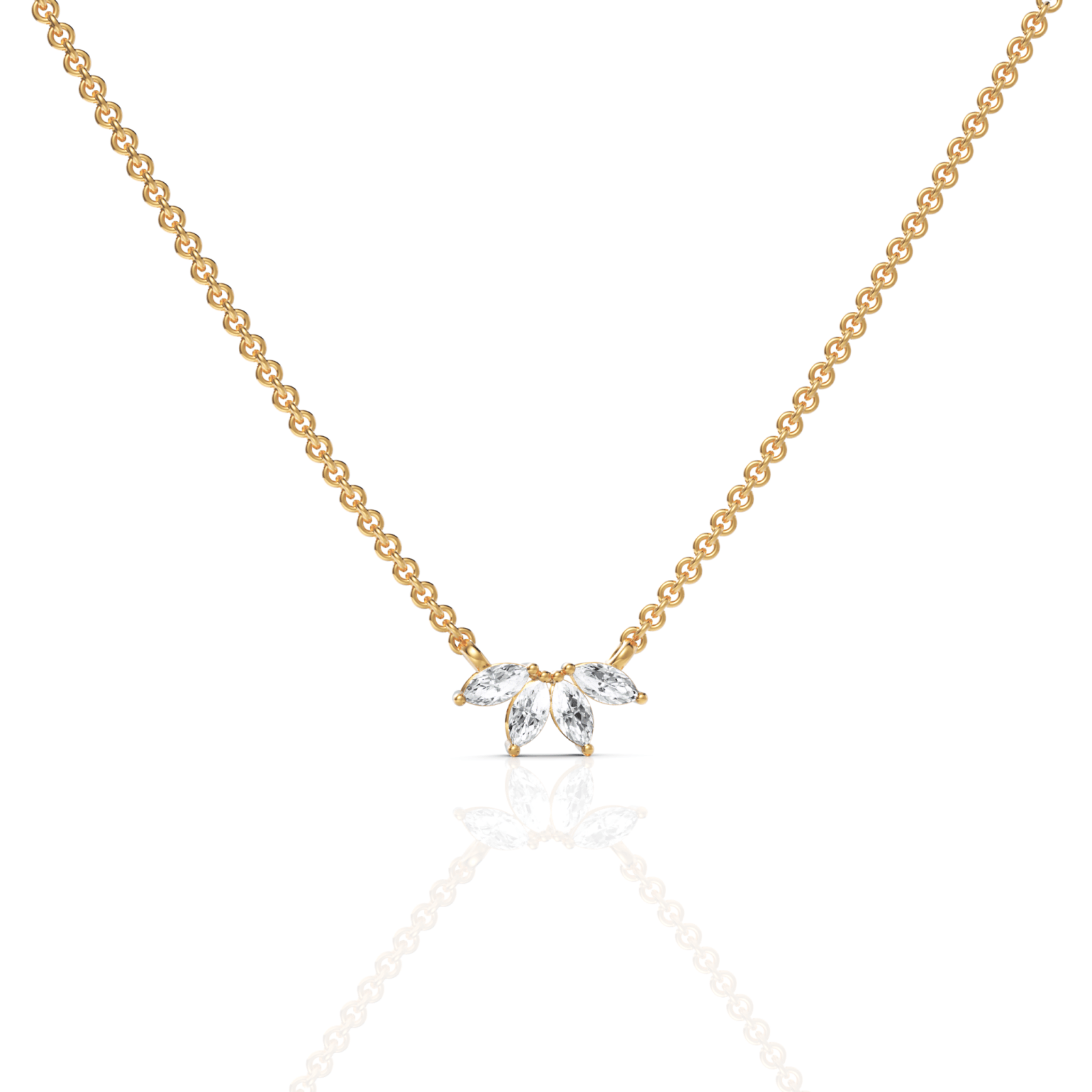 0.4CT Marquise Lab Diamond Cluster Chain Pendant - Buvea Jewels