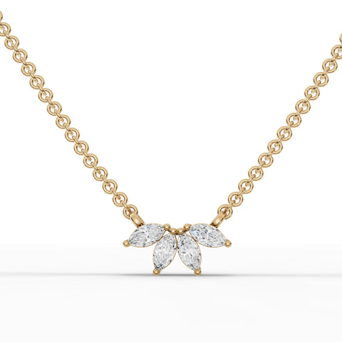 0.4CT Marquise Lab Diamond Cluster Chain Pendant - Buvea Jewels