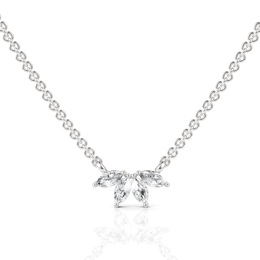 0.4CT Marquise Lab Diamond Cluster Chain Pendant - Buvea Jewels